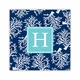 coral repeat navy coaster square paper coaster<br>set of 50