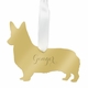 corgi christmas ornament - gold