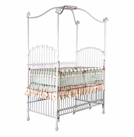 Corsican bunny finials iron canopy crib