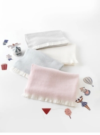 cotton blend fringed grain of rice baby blanket