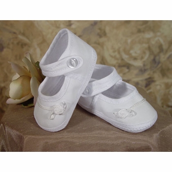 cotton christening gown with cluny trim
