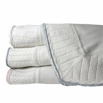 cotton jersey baby blanket with pointelle border