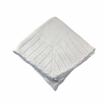 cotton jersey baby blanket with pointelle border