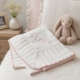 cotton jersey baby blanket with pointelle border