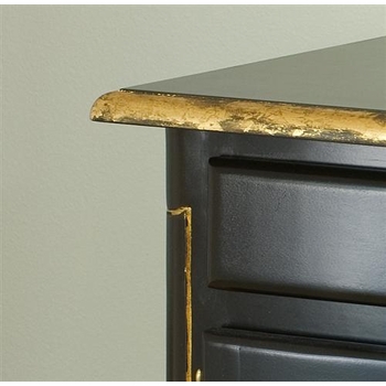 Country French Night Table (Black - Gilding)