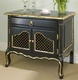 Country French Night Table (Black - Gilding)