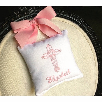 cross monogrammed doorknob pillow -  unavailable
