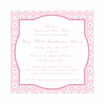 Cross My Heart Pink Baptism Invitations