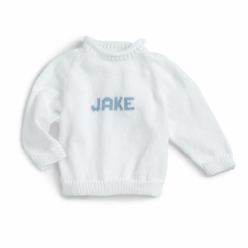 Custom Baby Boy Monogrammed Knit Set (Blanket, Sweater and Hat)