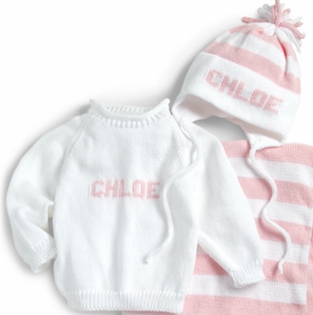Custom Baby Sweater and Hat Set