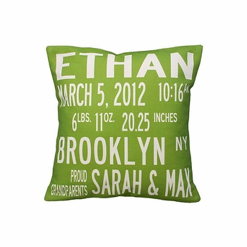 Custom Birth Announcement Pillow