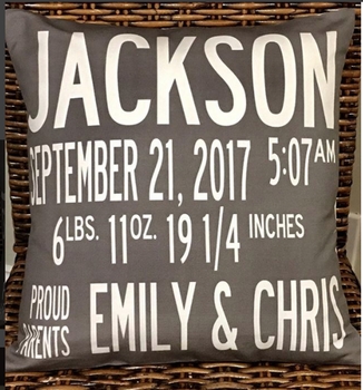 Custom Birth Announcement Pillow