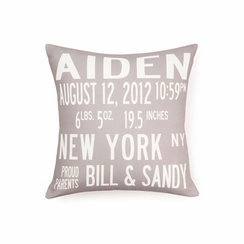 Custom Birth Announcement Pillow