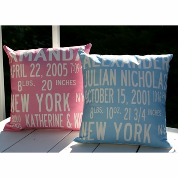 Custom Birth Announcement Pillow