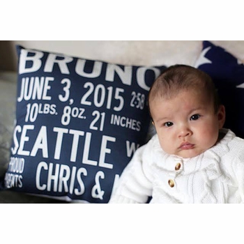 Custom Birth Announcement Pillow