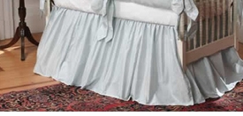 Custom Ivory Silk Gathered Crib Skirt