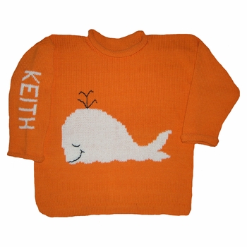 custom knit whale pullover