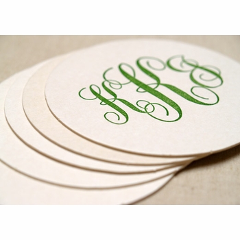 custom letterpress coasters