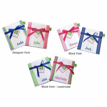 custom name burp cloth set