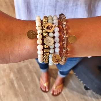 Customize Your Charm - Ivory Howlite Classic Charm Bracelet