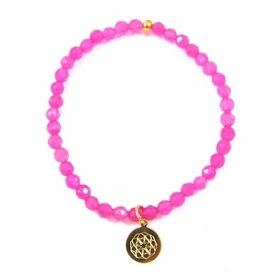 Customize Your Charm - Mini Fuchsia Agate Classic Charm Bracelet