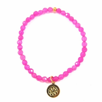 Customize Your Charm - Mini Fuchsia Agate Classic Charm Bracelet