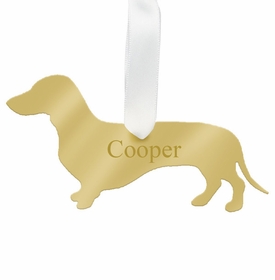 Dachshund Christmas Ornament - Gold