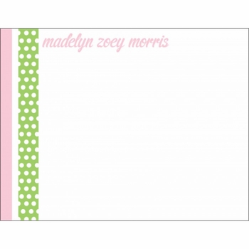 Dancing Dots Pink Baby Stationery