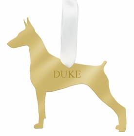 Doberman Pinscher Christmas Ornament - Gold