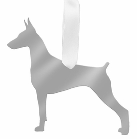 Doberman Pinscher Christmas Ornament - Silver