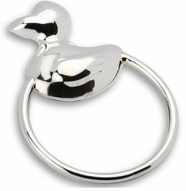 Duck Ring Sterling Silver Baby Rattle