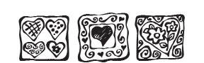 e92 - trio of heart squares