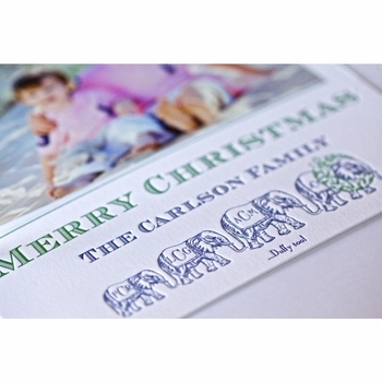 elephant family holiday card
