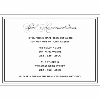 Ellis & Andrew Hotel Accommodations Card