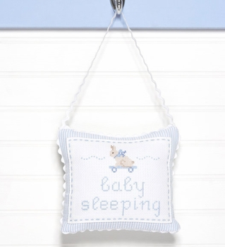 embroidered bunny door pillow