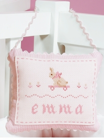 embroidered bunny door pillow