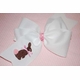 Embroidered Chocolate Bunny Bow