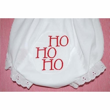 Embroidered Christmas Ho Ho Ho Bloomers Diaper Cover Panty
