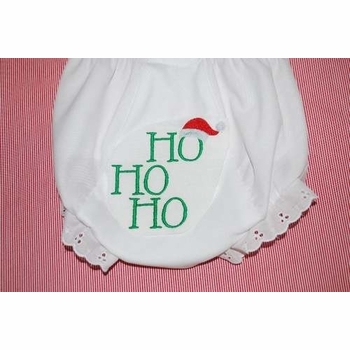 Embroidered Christmas Ho Ho Ho Bloomers Diaper Cover Panty