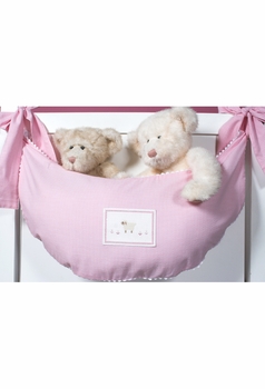 embroidered crib bedding set - pink sheep