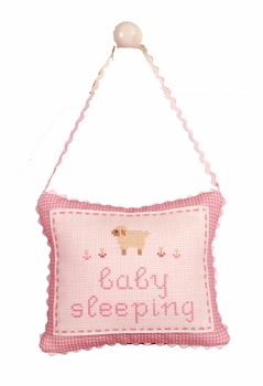 embroidered crib bedding set - pink sheep