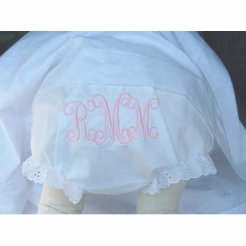 embroidered diaper cover - interlocking formal monogram