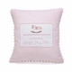 embroidered pink baby rocking horse pillow