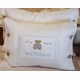 embroidered pique teddy bear pillow