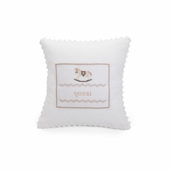 embroidered rocking horse pillow