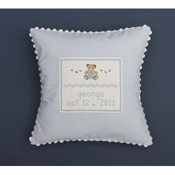 embroidered teddy bear pillow