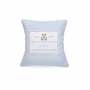 embroidered teddy bear pillow