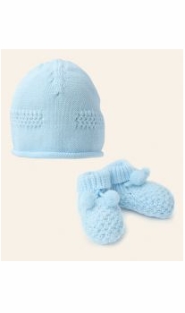 Emile-Et-Rose Baby Hat and Bootie Gift Set
