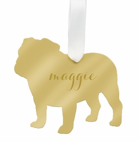 English Bulldog Christmas Ornament - Gold