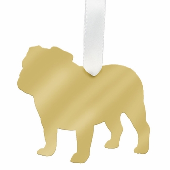 English Bulldog Christmas Ornament - Gold